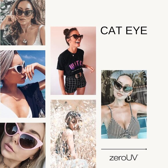 Super Cateyes Vintage Inspired Fashion Mod Chic High Pointed Cat-Eye Sunglasses - Picture 6 of 6